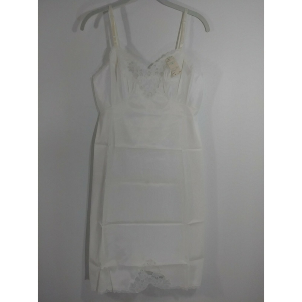 Van Raalte Dress Slip Size 34 White Lace Made in USA Vintage 50s 60s